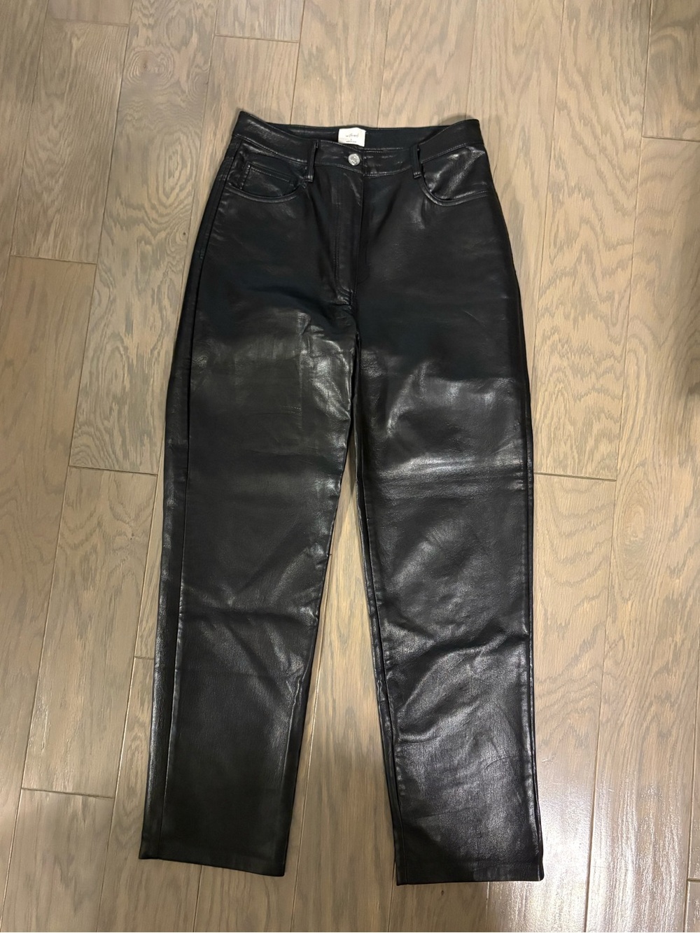 Wilfred Black Straight-Leg Faux Leather Jeans